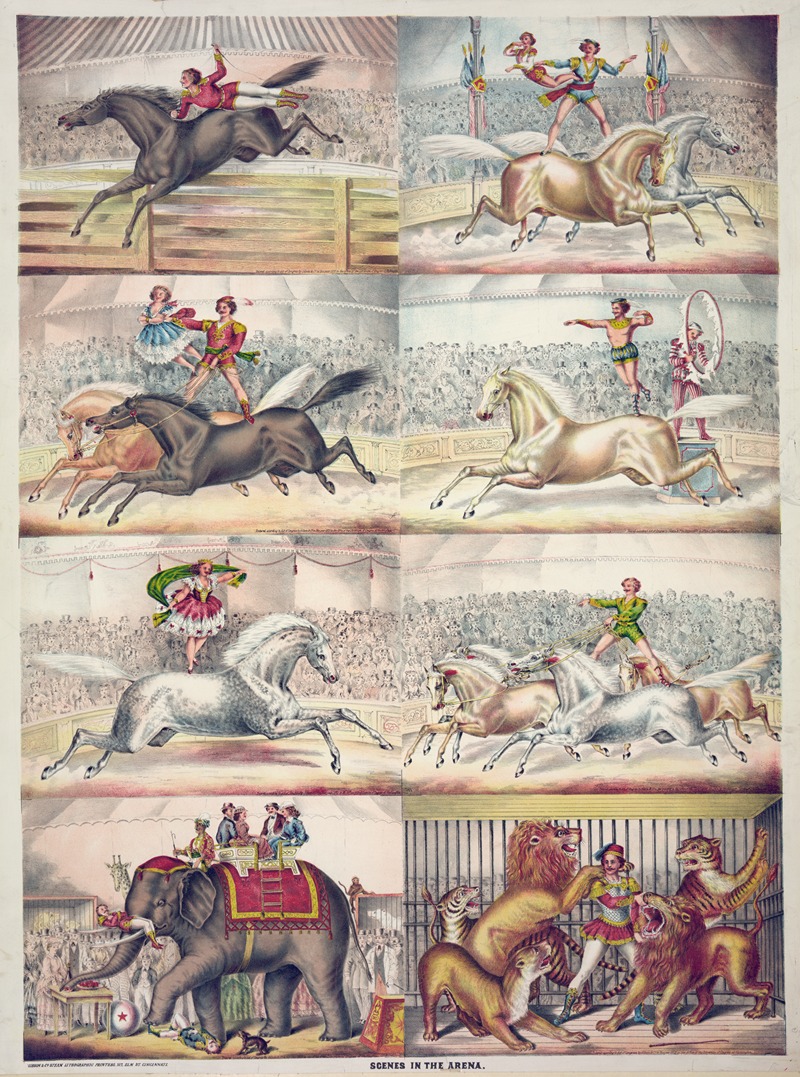 Scenes in the arena by Гибсон и Ко. Лит, 1873 — digital art print download