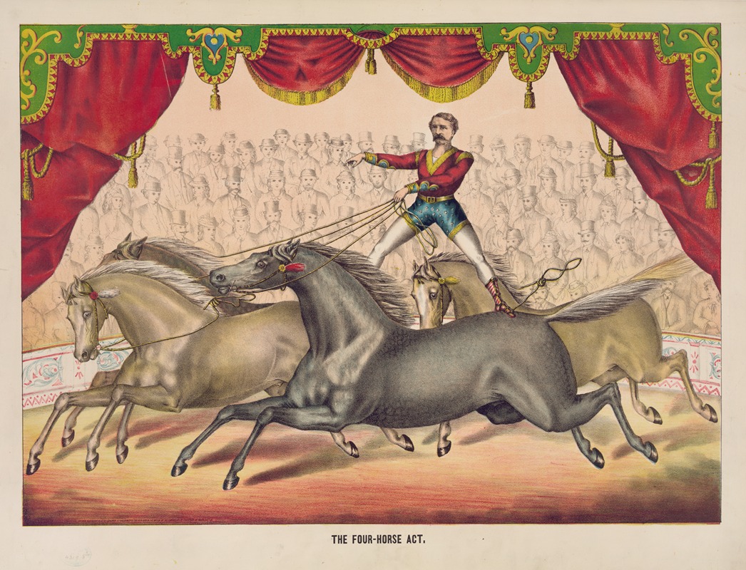 The four horse act by Гибсон и Ко. Лит, 1874 — digital art print download