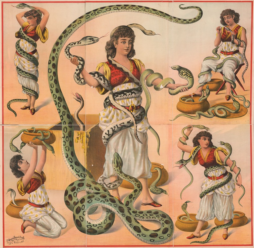 Women snake charmers by Рассел, Морган и Ко, 1892 — digital art print download