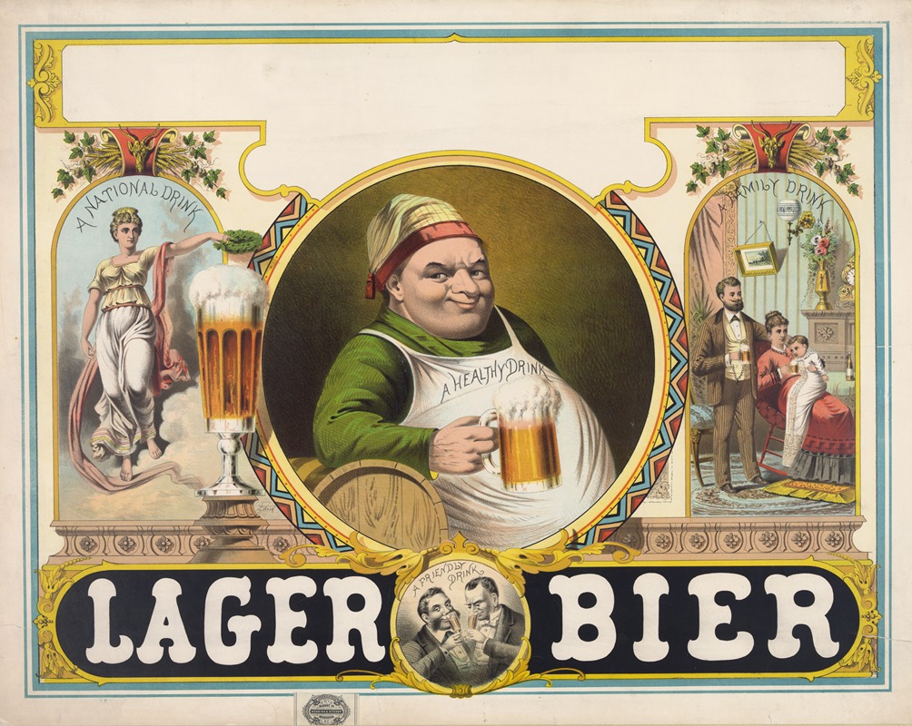 Lager bier by Менсинг и Штехер, 1879 — digital art print download