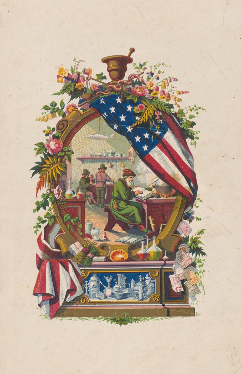 Label for druggist by Питер С. Дюваль, 1859 — digital art print download
