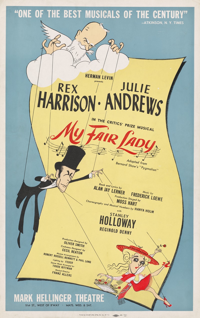 My Fair Lady by Al Hirschfeld, 1956 — digital art print download