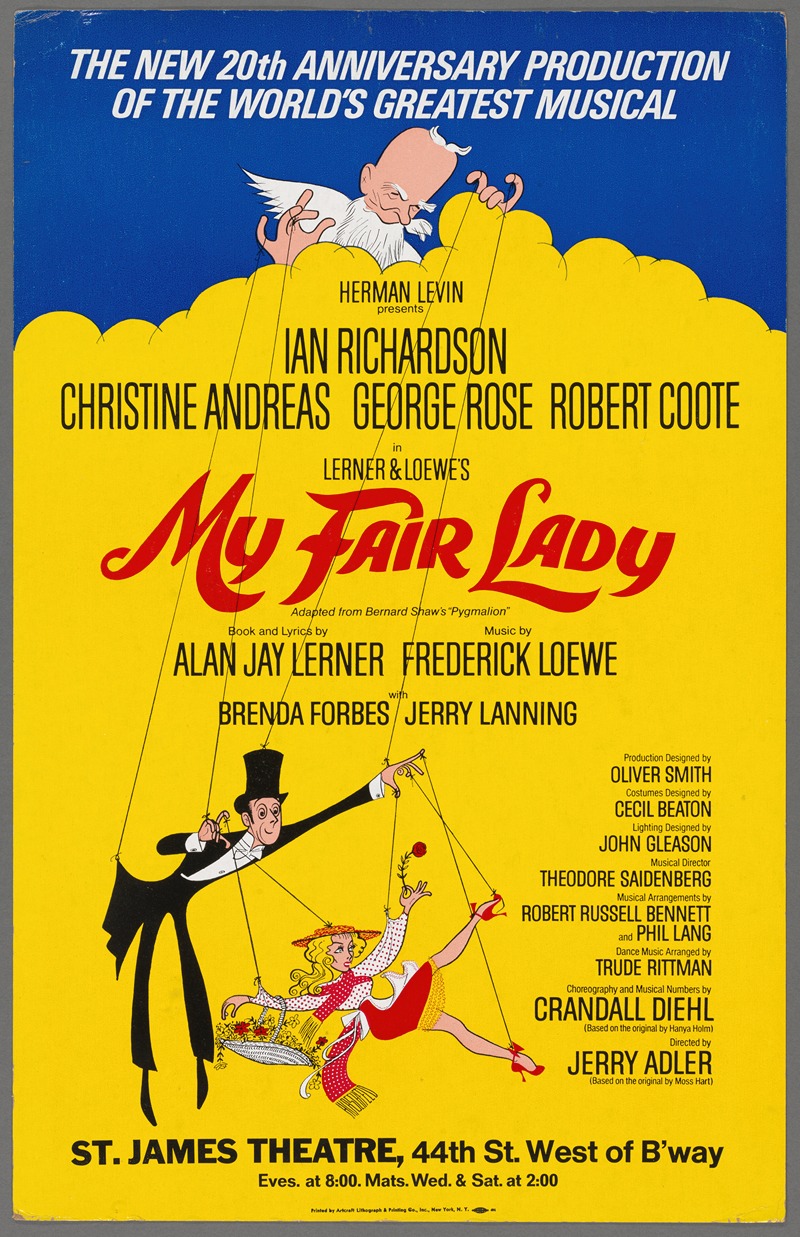 My Fair Lady by Al Hirschfeld, 1976 — digital art print download