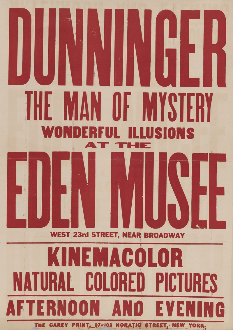 Dunninger at the Eden Musee by Аноним, 1913-1914 — digital art print download