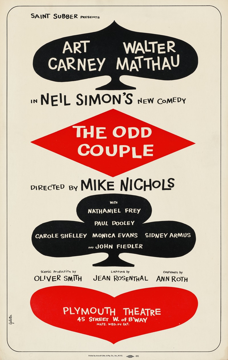 The Odd Couple by Robert Galster, 1965 — digital art print download