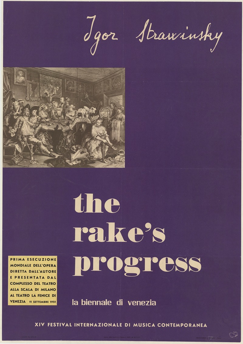 Igor Strawinsky. The Rake's progress by Аноним, 1951 — digital art print download
