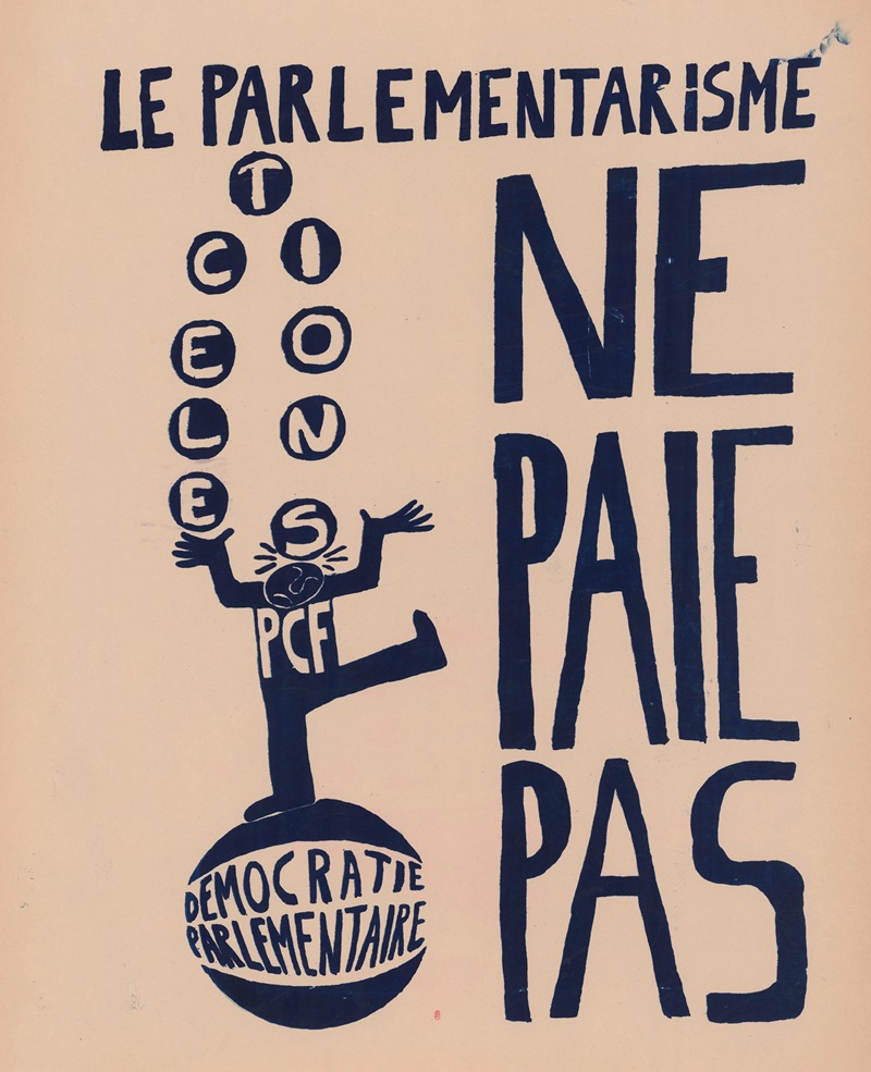 Le parlementarisme ne paie pas by Аноним, 1968 — digital art print download