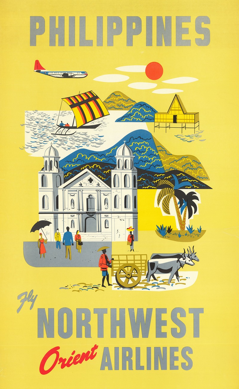 Philippines – Fly Northwest Orient Airlines by Аноним — digital art print download