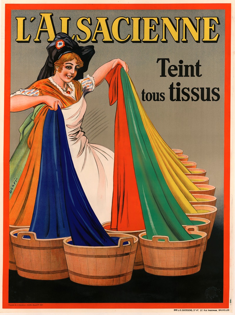 L'Alsacienne teint tous tissus by Dorfi, 1938 — digital art print download