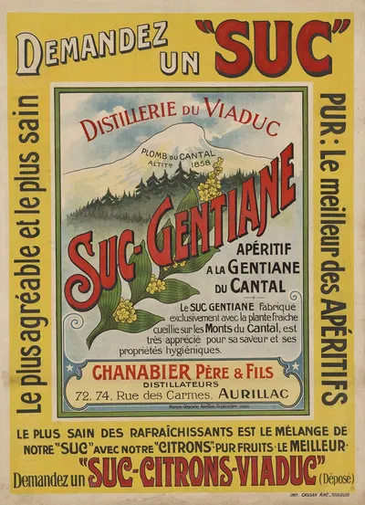 Suc gentiane by Imp. Cassan, 1910 — digital art print download