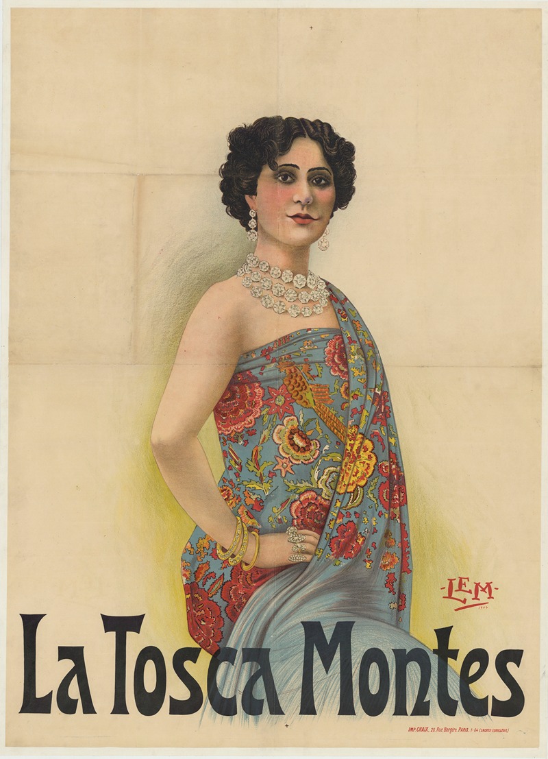La Tosca Montes by Imp. Chaix, 1904 — digital art print download