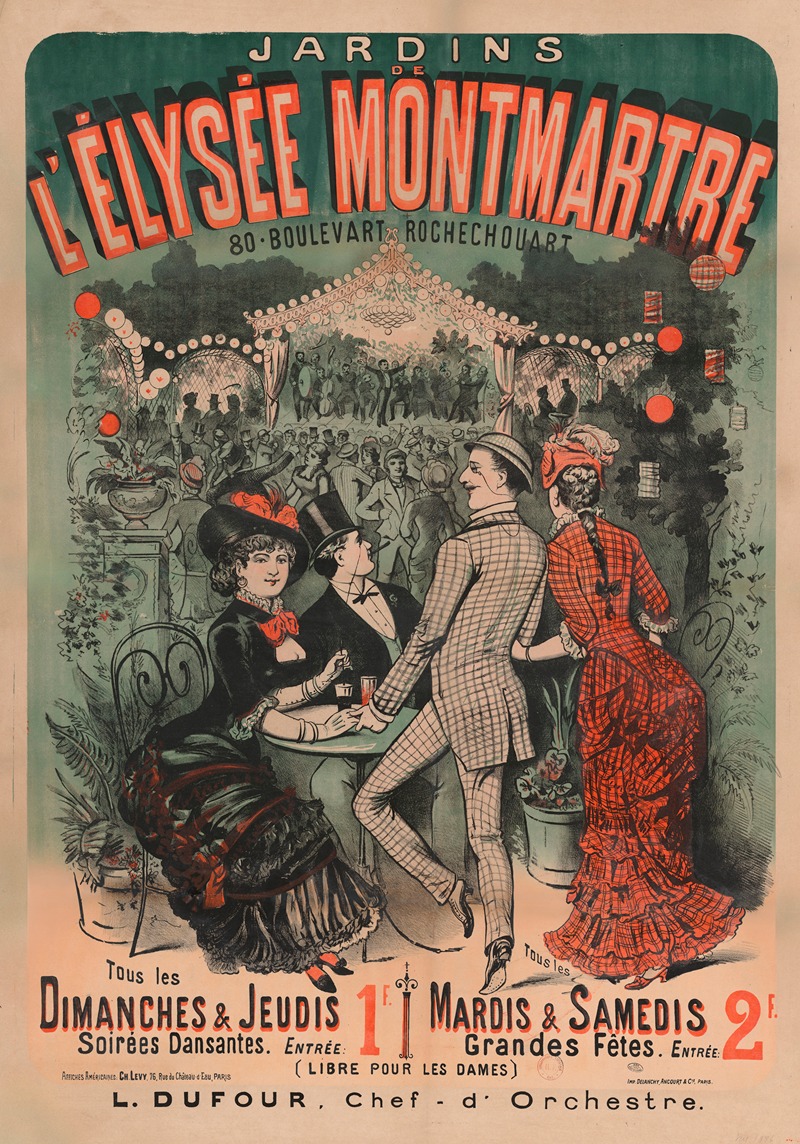 Jardins de l'Elysée Montmartre — Imp. Delanchy & Cie