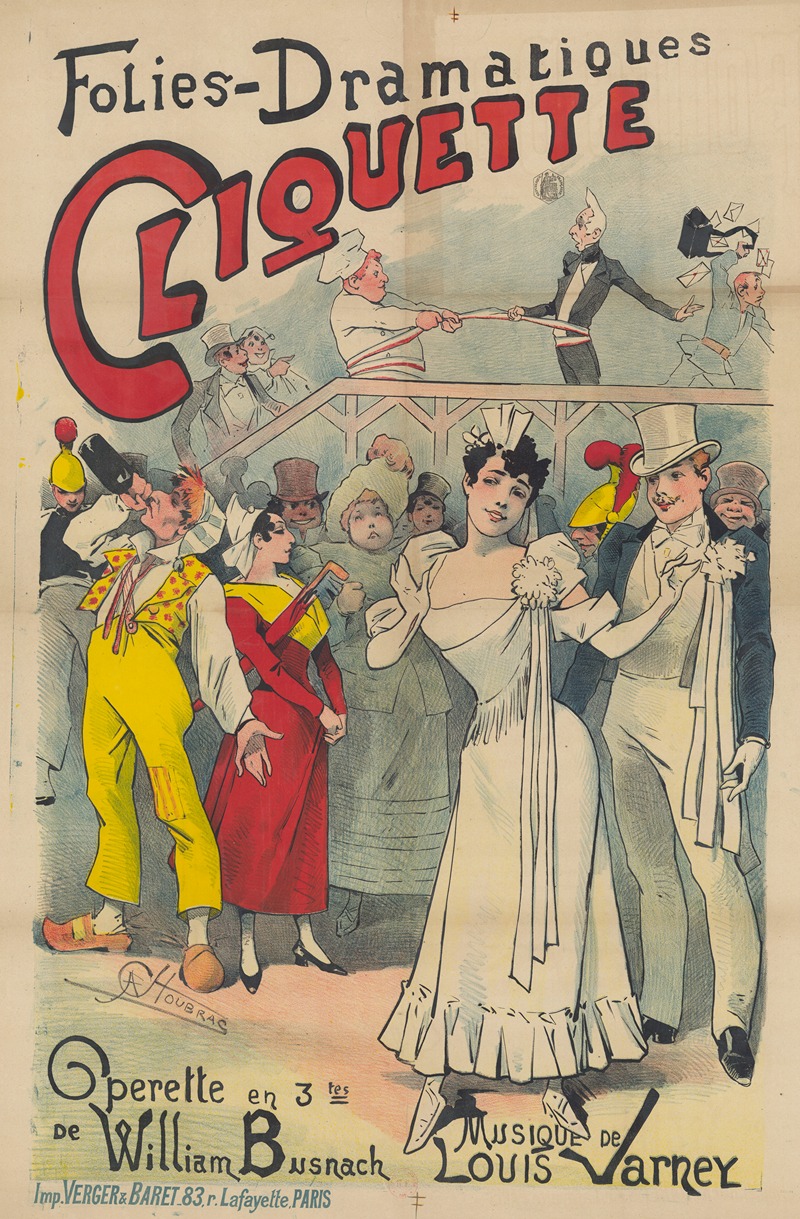 Folies Dramatiques. Cliquette by Альфред Шубрак, 1893 — digital art print download
