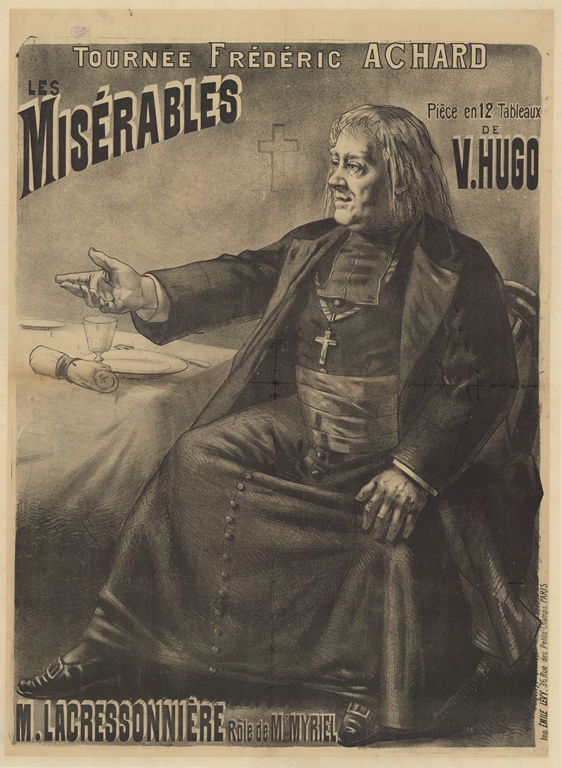 Tournée Frédéric Achard. Les Misérables by Имп. Эмиль Леви, 1890 — digital art print download