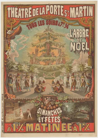 Théâtre de la Porte St Martin… L'arbre de Noël by Imp. H. Laas, 1881 — digital art print download