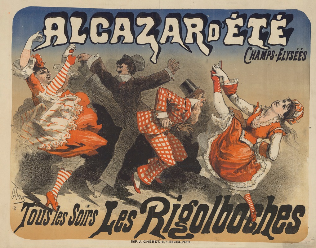 Alcazar d'Eté… Les Rigolboches. by Жюль Шере, 1876 — digital art print download