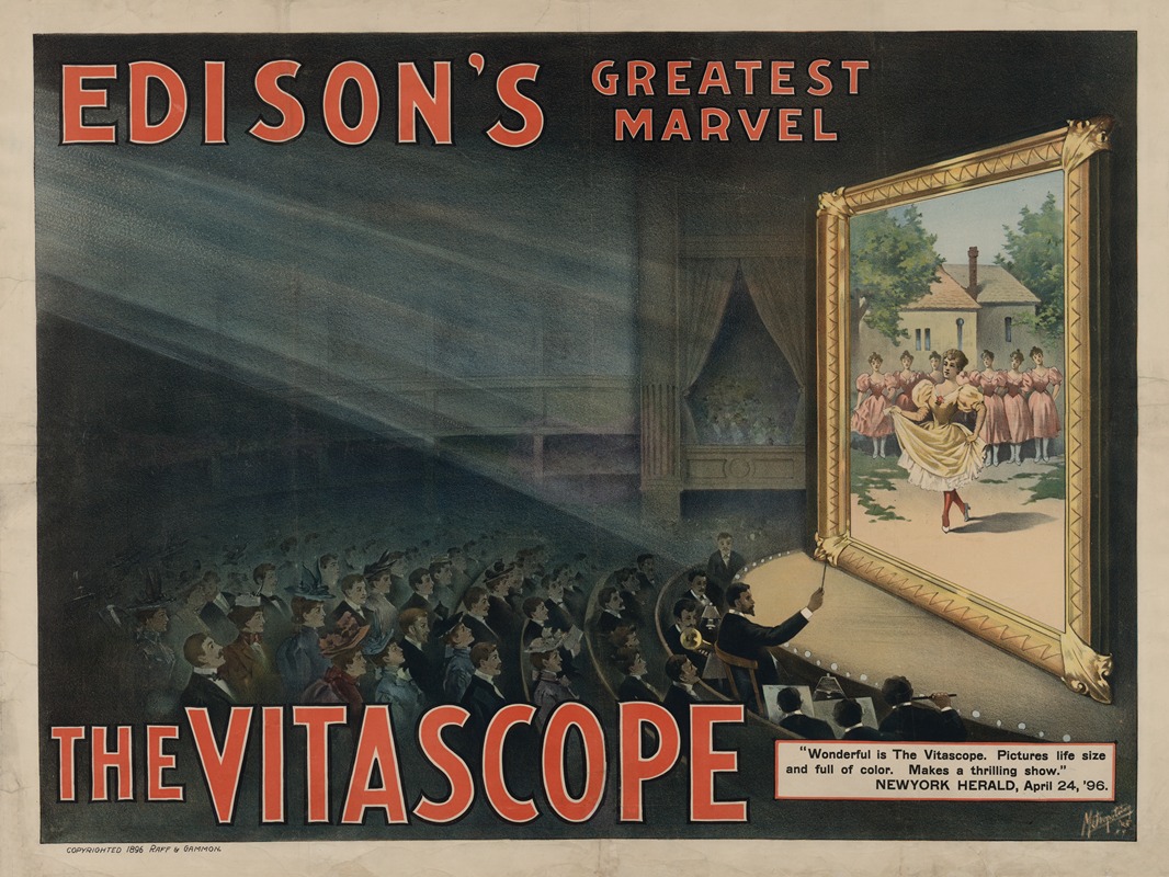 Edison's greatest marvel–The Vitascope by Metropolitan Print Company, 1896 — digital art print download