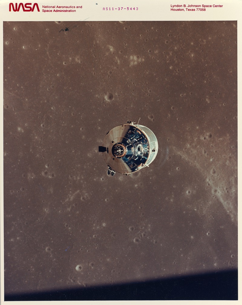 Apollo 11 Command and Service Modules Photographed from the Lunar Module in Orbit by NASA, 1969 — digital art print download