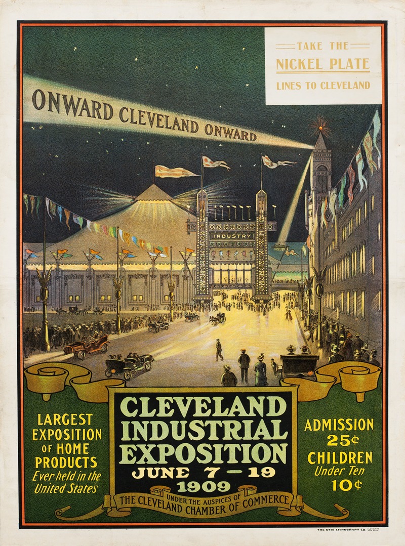 Onward Cleveland Onward by The Otis Lithograph Co., 1909 — digital art print download