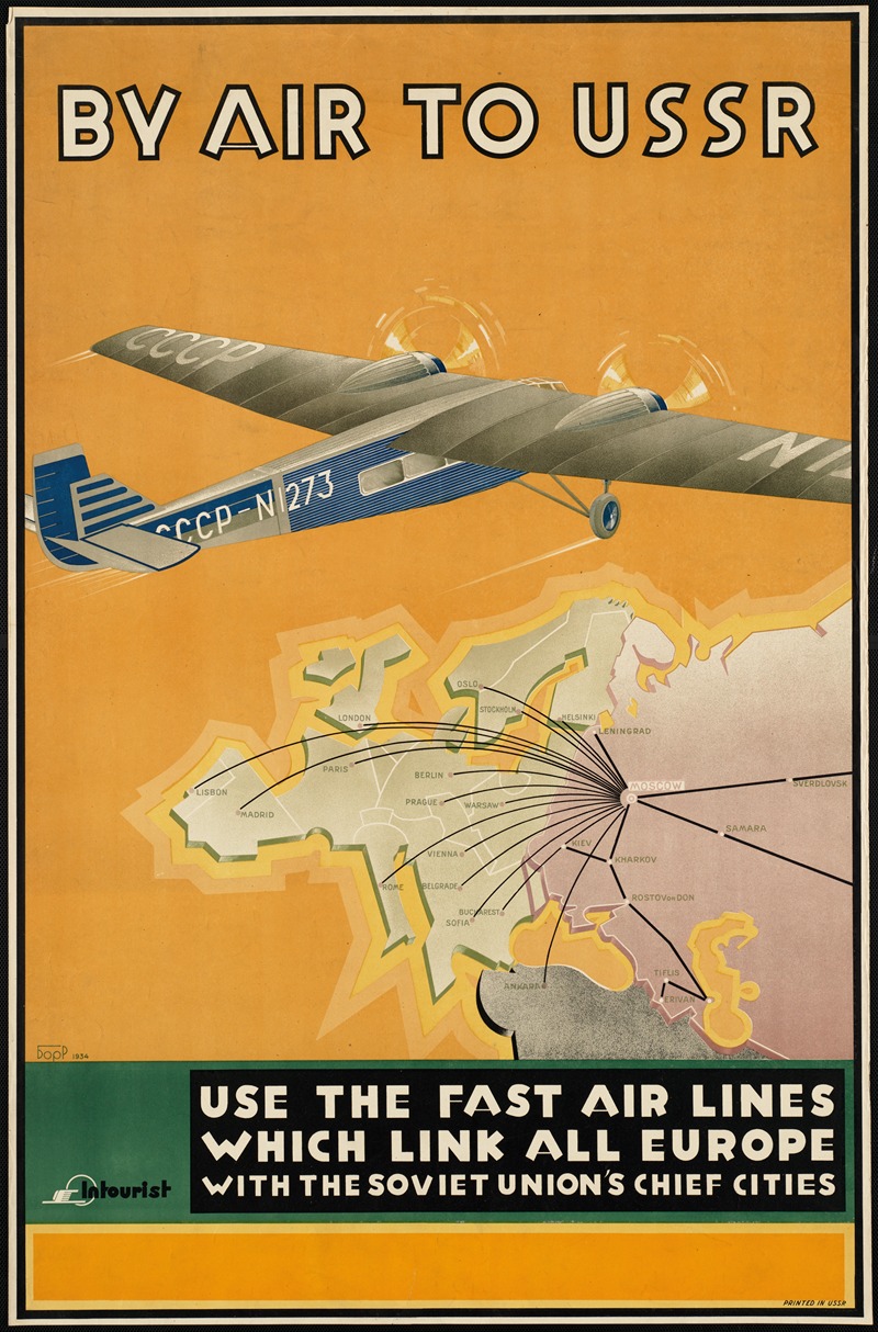 By air to USSR by Аноним, 1934 — digital art print download