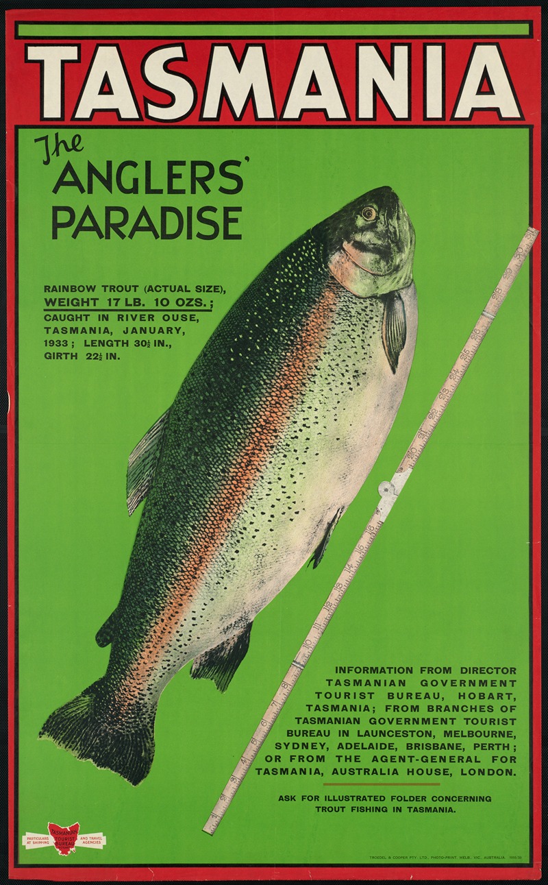 Tasmania. The anglers' paradise — Anonymous