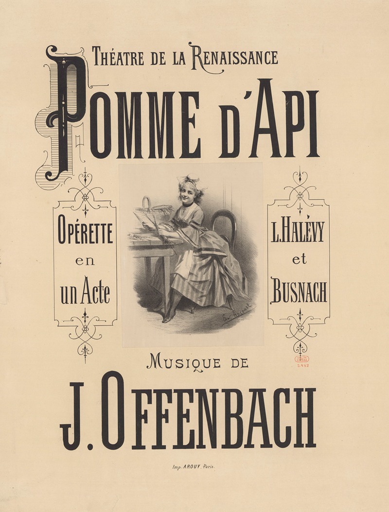 Théâtre de la Renaissance. Pomme d'api by Эдвард Анкур, 1873 — digital art print download