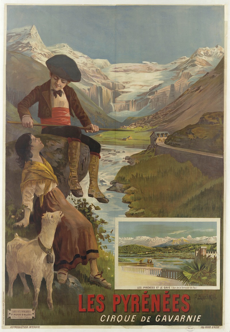 Les Pyrénées – cirque de Gavarnie by Фредерик Уго д’Алези, 1890 — digital art print download