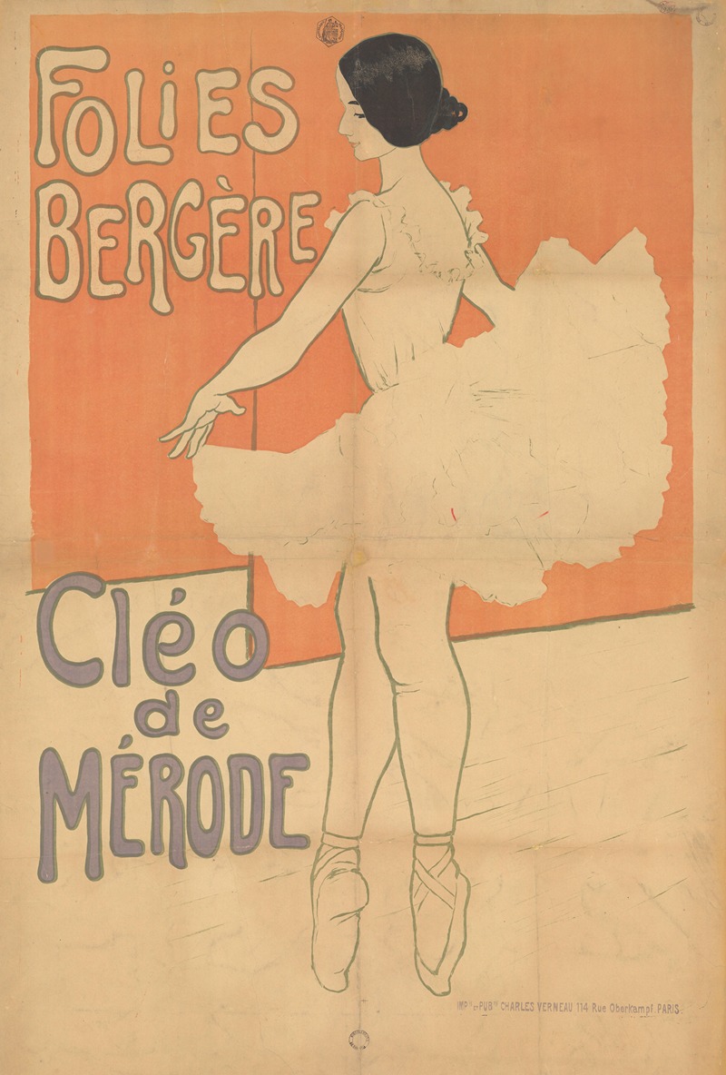 Folies Bergère. Cléo de Mérode by Imp. Charles Verneau, 1901 — digital art print download