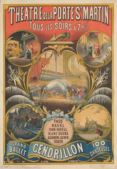 Théâtre de la Porte St Martin… Cendrillon. Grand ballet by Imp. H. Laas, 1879 — digital art print download