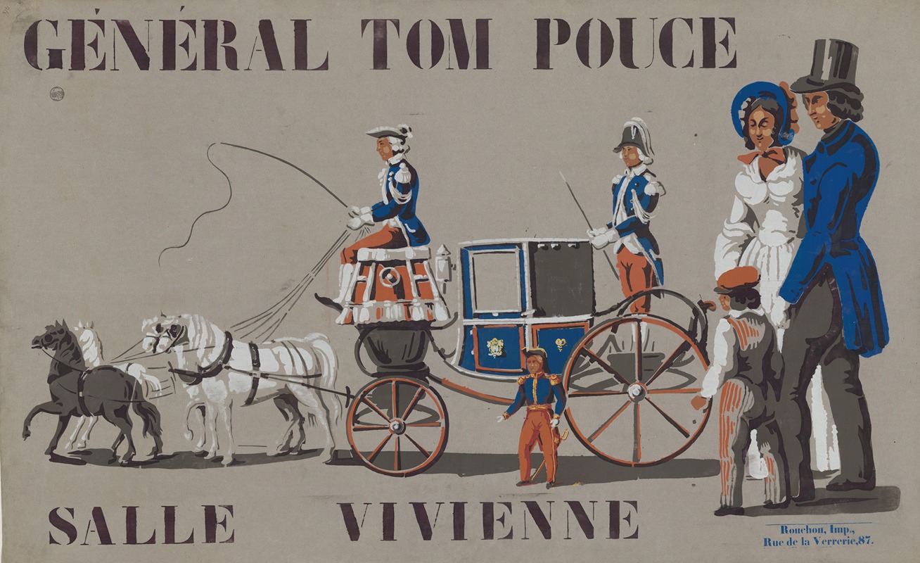 Général Tom Pouce. Salle Vivienne by Imp. Rouchon, 1858 — digital art print download