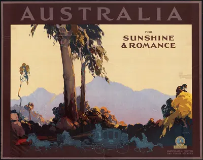 Australia for sunshine & romance by James Northfield, 1936 — digital art print download