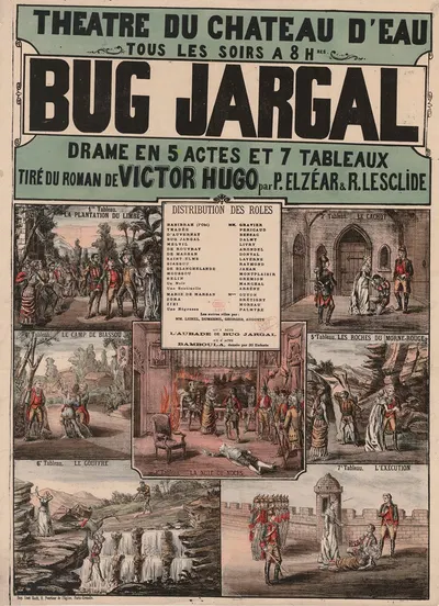 Théâtre du Chateau d'eau… Bug Jargal by Léon Sault, 1880 — digital art print download