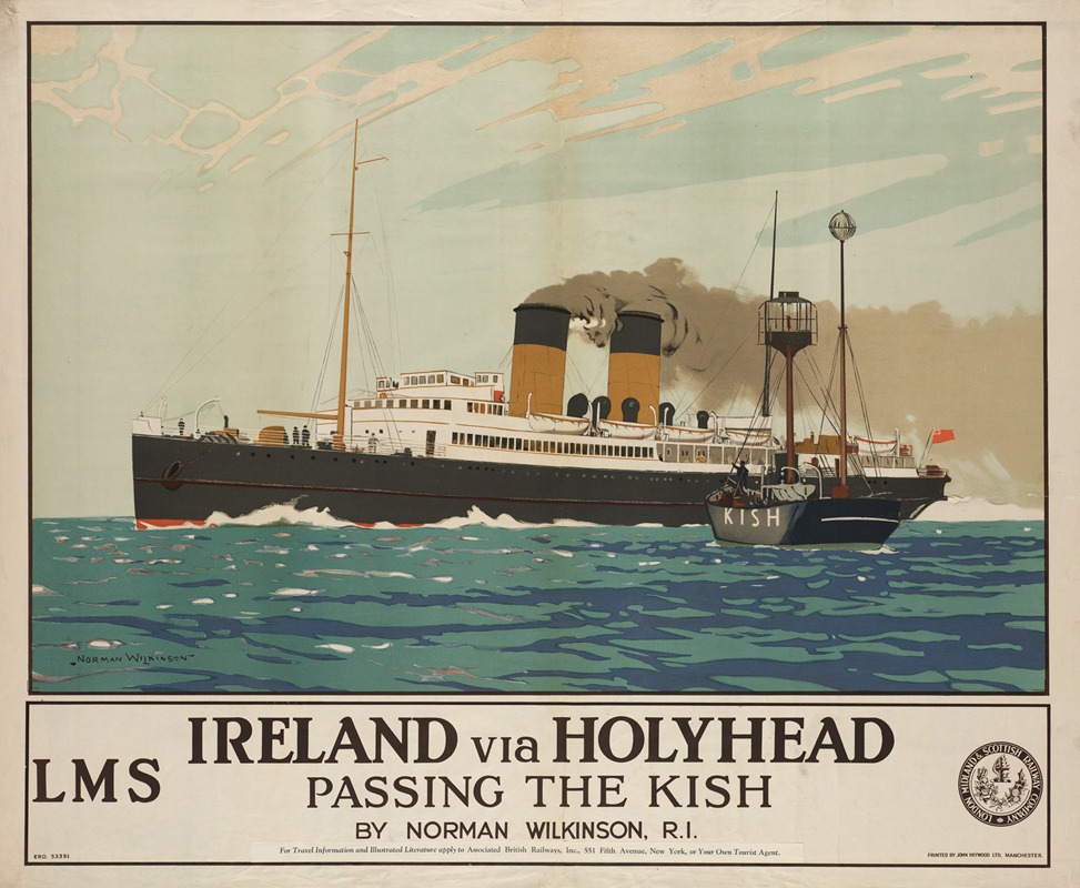 Ireland via Holyhead. Passing the Kish — Norman Wilkinson