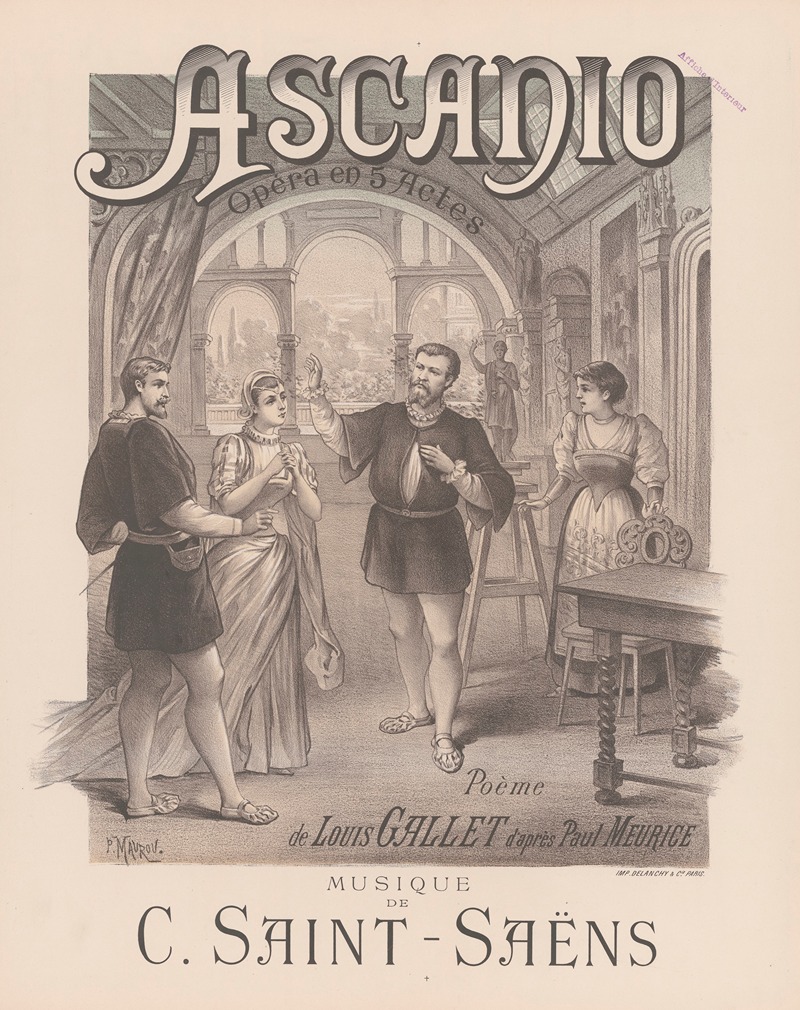 Ascanio. Opéra en 5 actes by Paul Maurou, 1889 — digital art print download