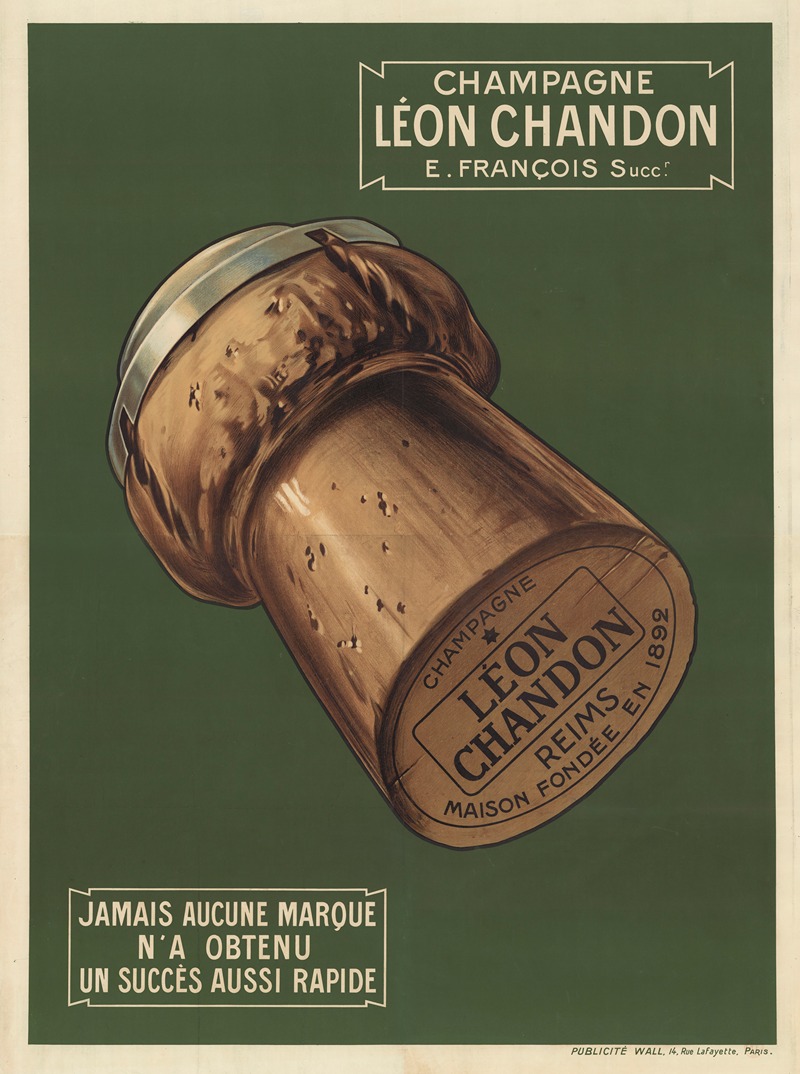 Champagne Léon Chandon by Publicité Wall, 1909 — digital art print download
