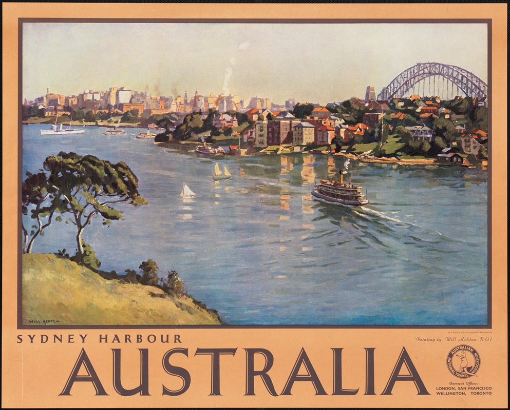Sydney Harbour Australia by Will Ashton — digital art print download