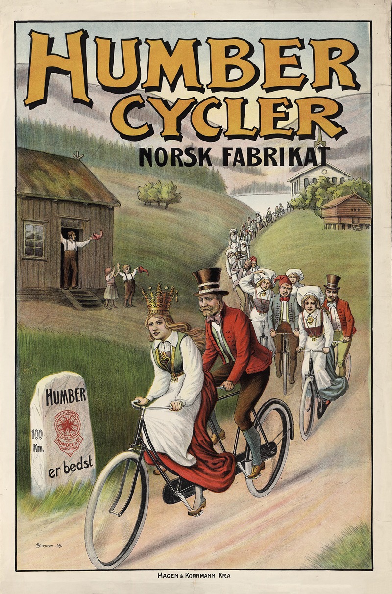 Humber Cycler norsk fabrikat by A. Sörensen, 1899 — digital art print download
