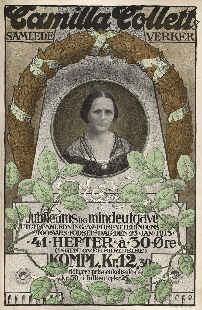 Camilla Colletts Samlede verker by A. Wørner lito — digital art print download