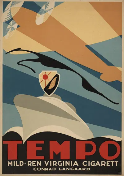 Tempo, mild, ren Virginia cigarett by Alf Ellingsen, 1931 — digital art print download