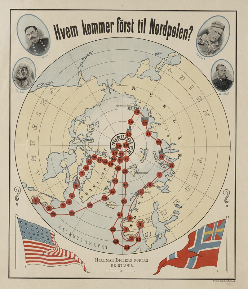Hvem kommer först til Nordpolen — Anonymous