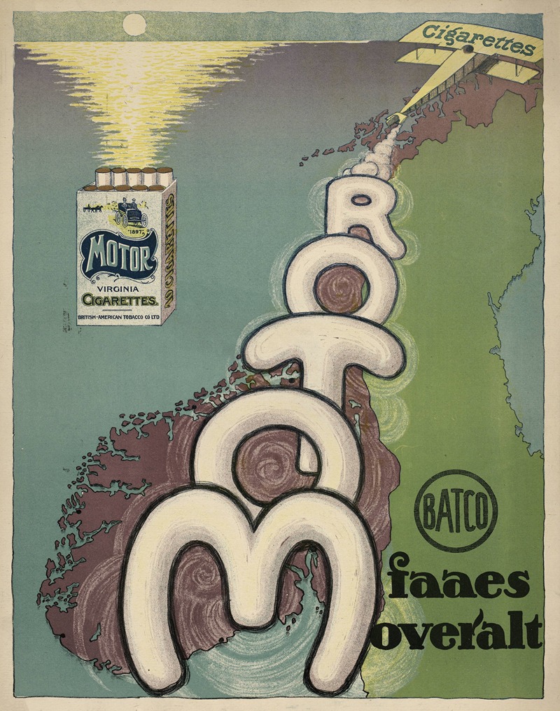 Motor cigarettes faaes overalt by Аноним, 1925 — digital art print download