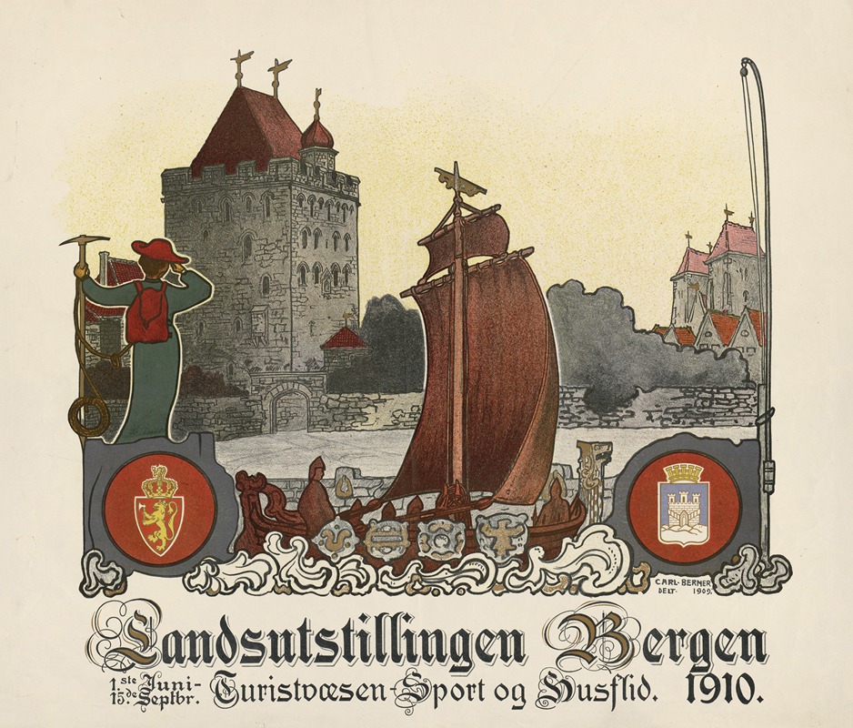 Landsutstillingen Bergen 1910 by Carl Christian Berner, 1909 — digital art print download
