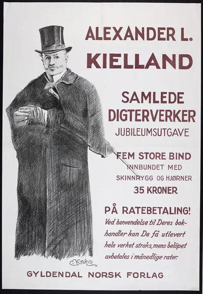 Alexander L. Kielland; Samlede Digterverker, Jubileumsutgave by Кристиан Крох, 1920 — digital art print download