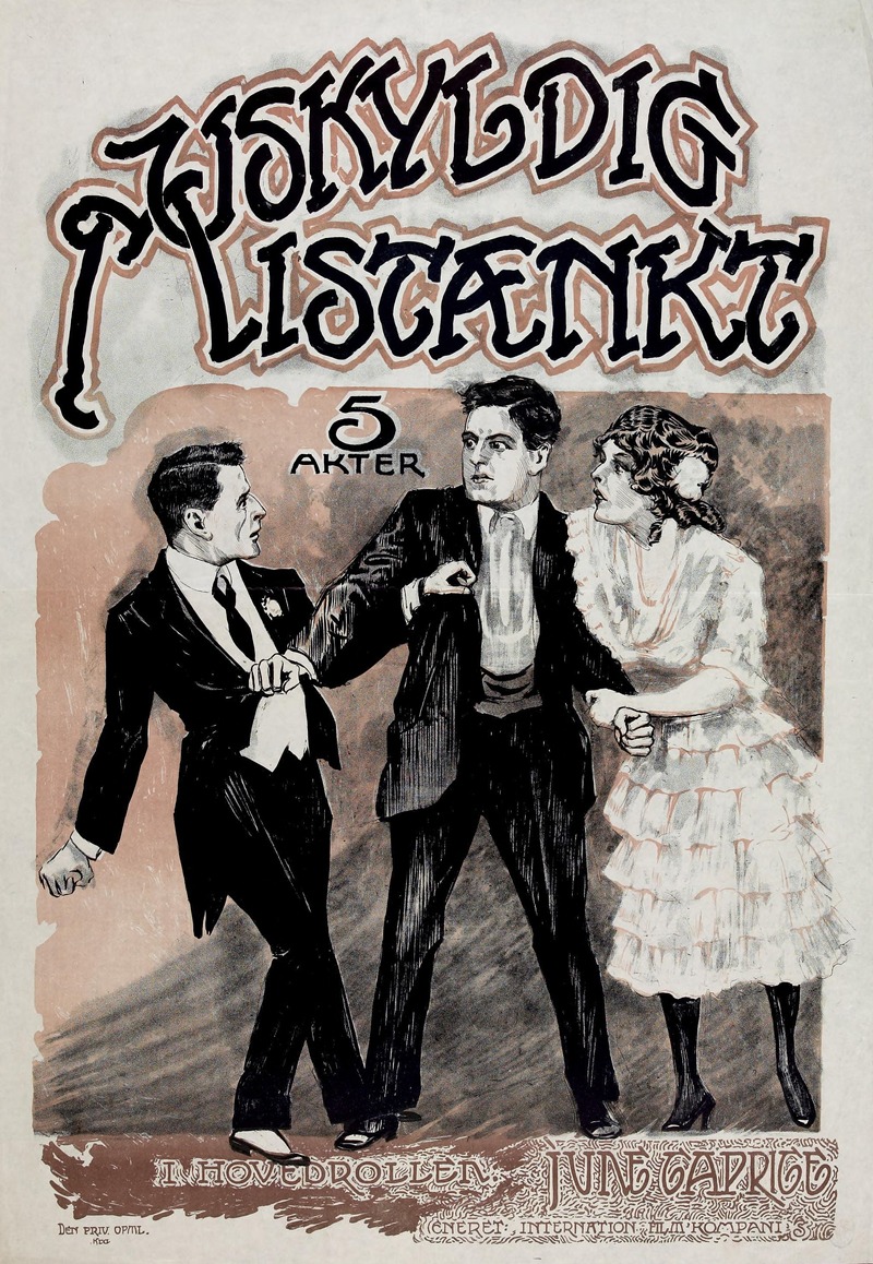 Uskyldig mistænkt by Den Private Opmaaling, 1920 — digital art print download