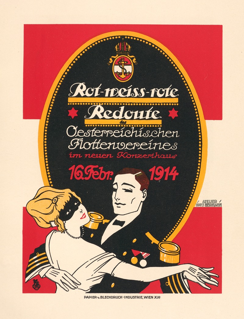 Rot-weiss-rote Redoute 1914 by Hans Neumann — digital art print download