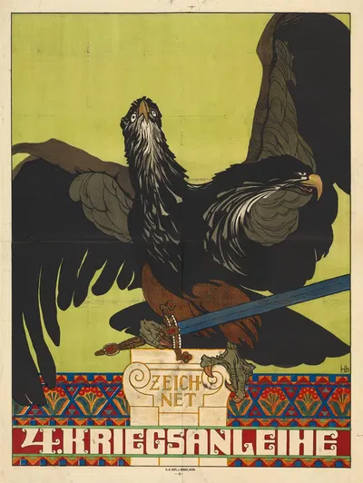 Plakat für die 4. Kriegsanleihe by Генрих Лефлер, 1916 — digital art print download
