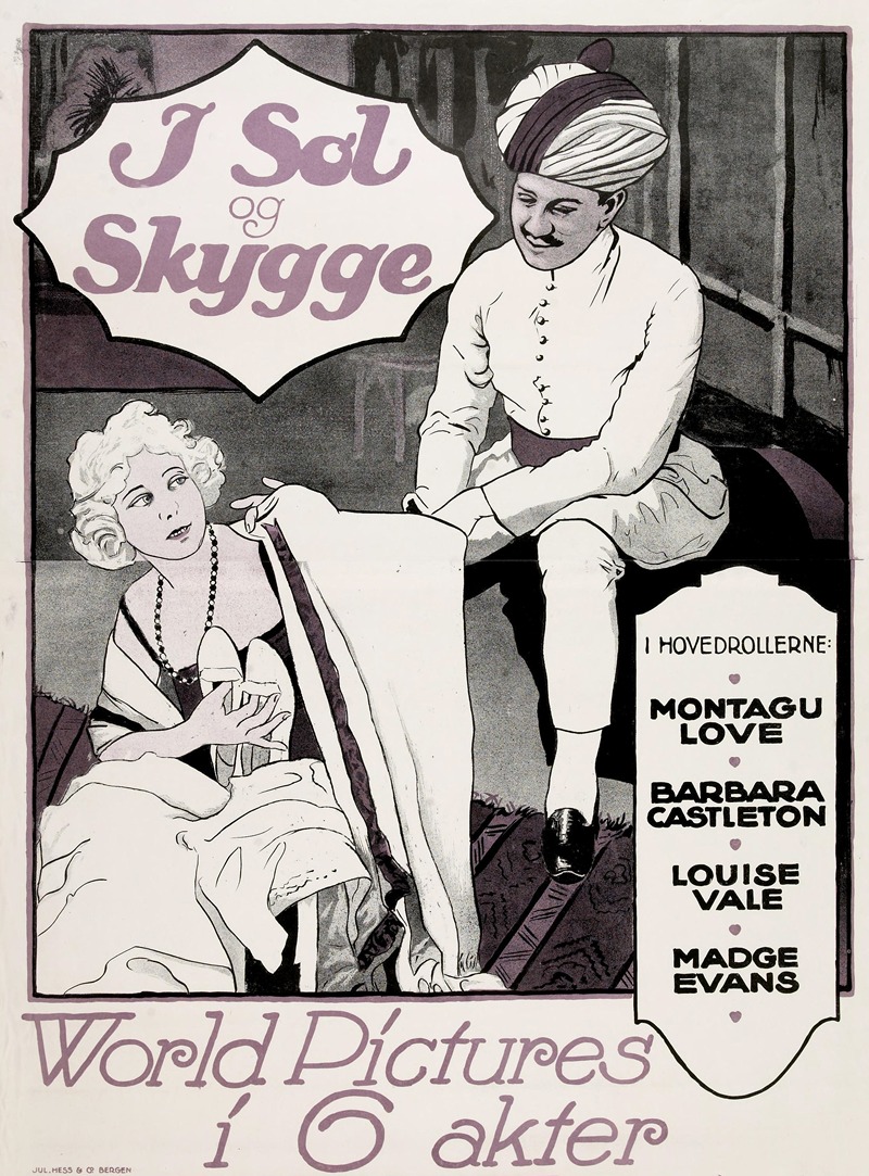 I sol og skygge by Jul. Hess & Co., 1920 — digital art print download