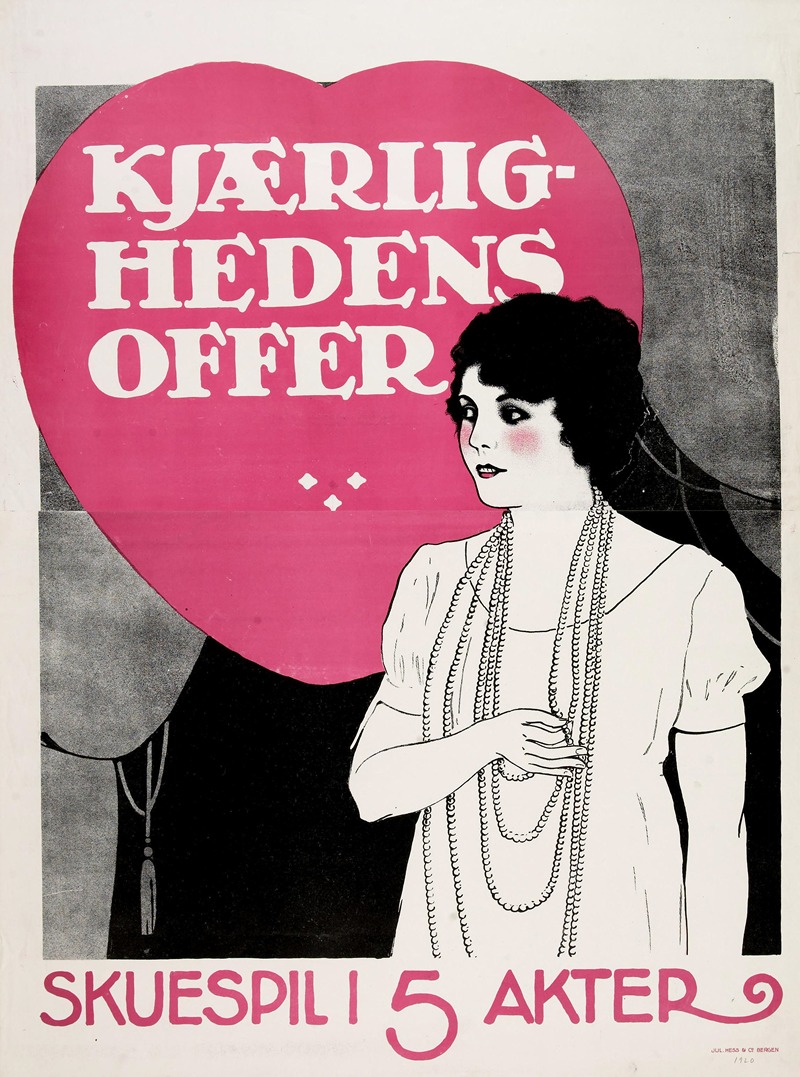 Kjærlighedens offer by Jul. Hess & Co., 1920 — digital art print download