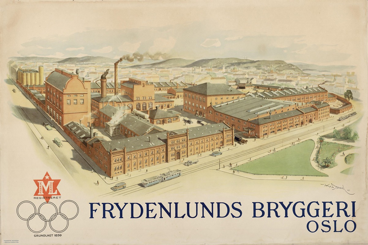 Frydenlunds bryggeri Oslo by Карл Даль, 1941 — digital art print download