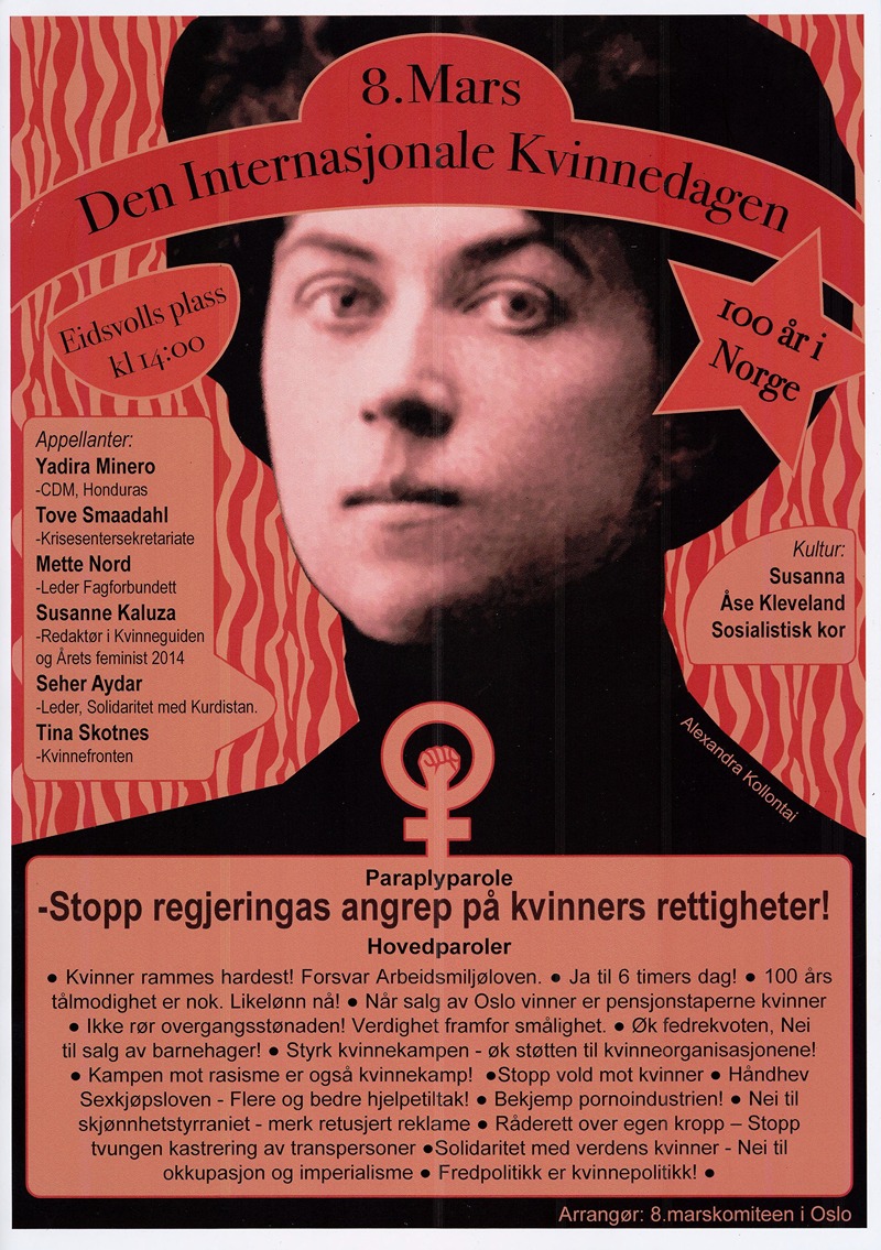 8. mars. Den Internasjonale Kvinnedagen by Kvinnefronten (The Women's Front), 2014 — digital art print download